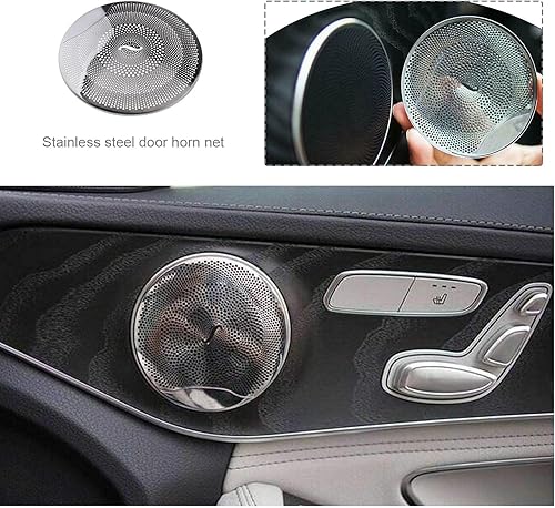 Miniatura 2 de Micro Traders 4 piezas de cubierta de altavoz de audio para automóvil, ajuste de altavoz de puerta, compatible con Mercedes-Benz ECGLC Clase W213