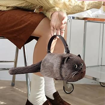 Amazon | 猫のハンドバッグ、リアルな猫のハンドバッグ