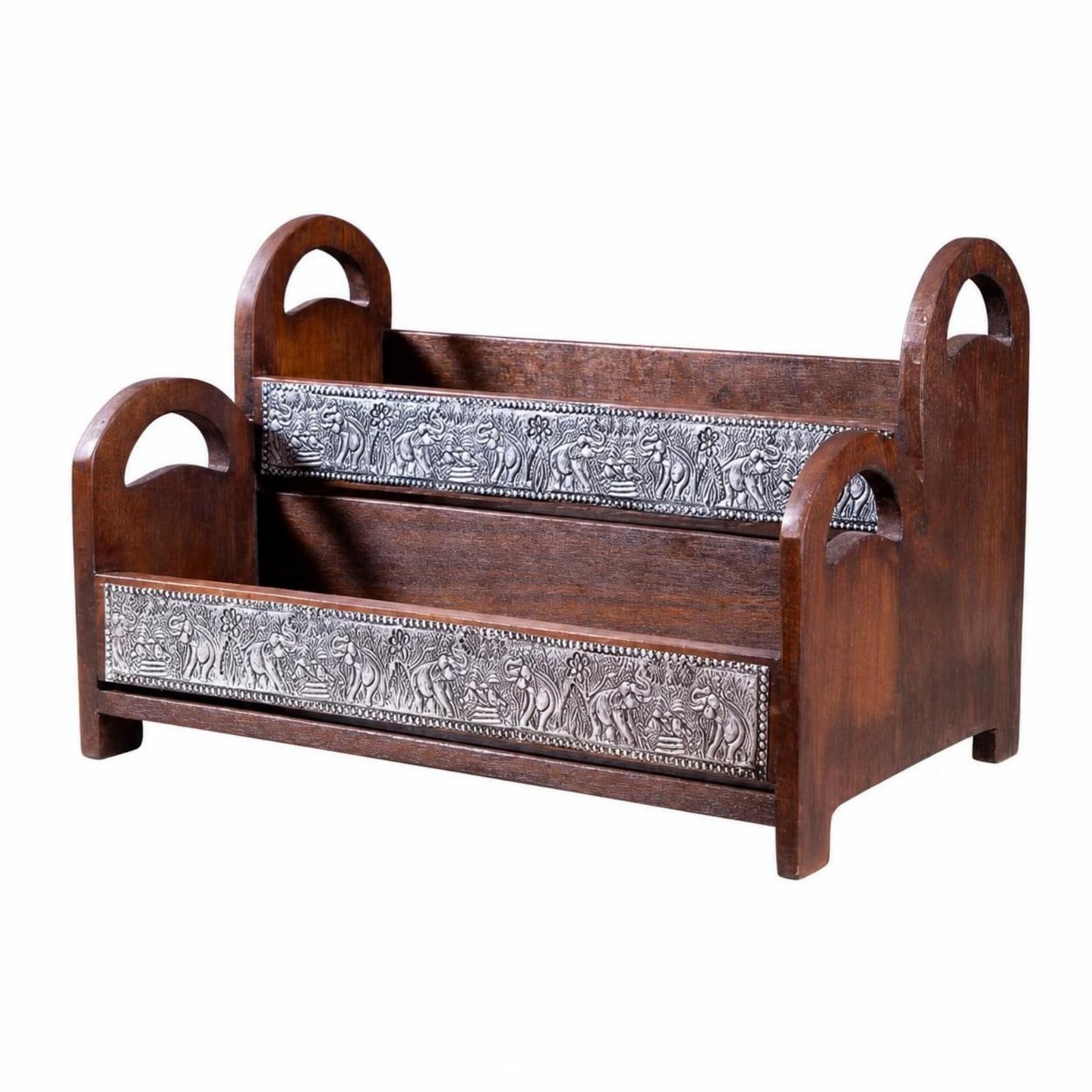 Présentoir En Bois Ouvert Rangement, Double Couche