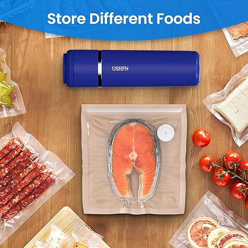 Miniatura 8 de Sellador al vacío, sellador al vacío portátil para alimentos, máquina de vacío con 3 tamaños de bolsas de almacenamiento al vacío y 10 por tamaño