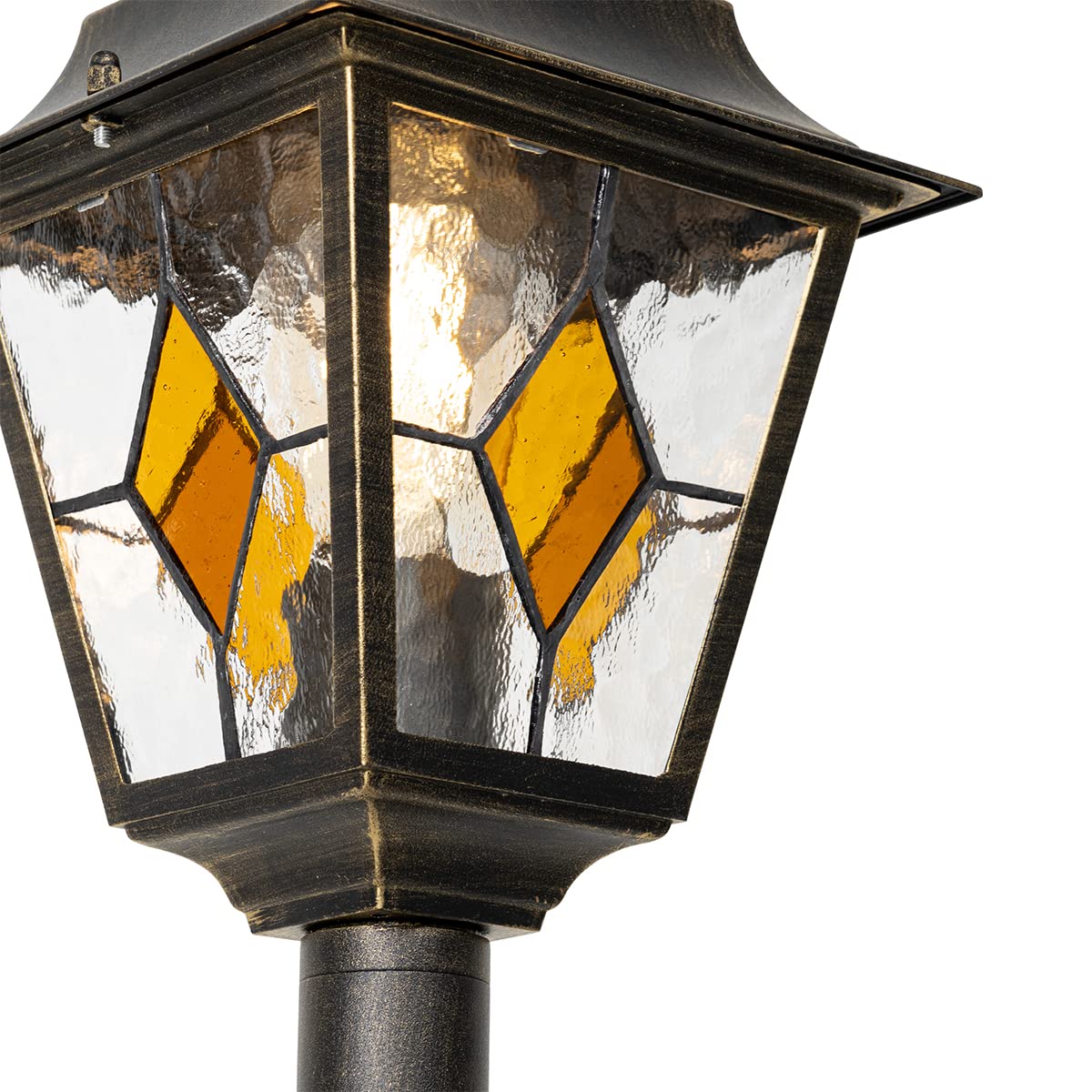 Qazqa antigua - Palo da giardino Classico - 1 luce - Ø 18.4 cm - Oro - Design I Rustico - Illuminazione esterna