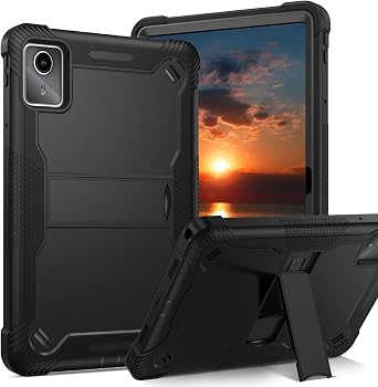YINLAI for Lenovo Tab M11 Case 11-inch 2024 TB-330FU with Kickstand 3 in 1 Hybrid Men Women Kids Heavy Duty Shockproof Protective Tablet Hard Back Cover for Lenovo Tab M11, Black