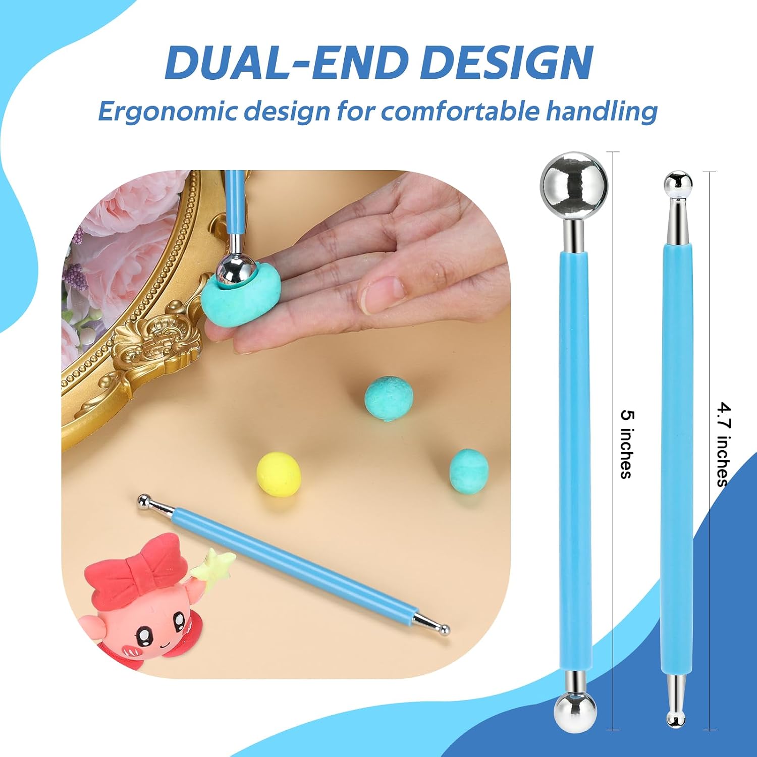 Polymer Clay Tools, Modeling Dotting Tools, Pottery Tools Kit