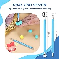 Vista 2 de Herramientas de arcilla polimérica, herramientas de modelado de puntos, herramienta de escultura de arcilla de silicona, kit de arcilla seca al aire