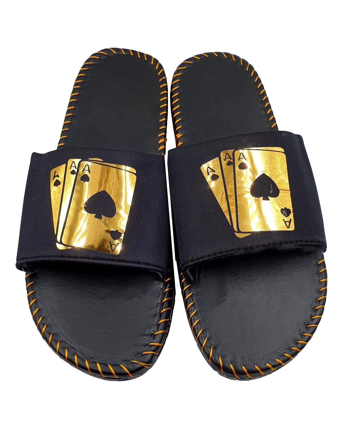 A Trail Cards Men's Flip Flops Slides Back Open Household Comfortable Slippers