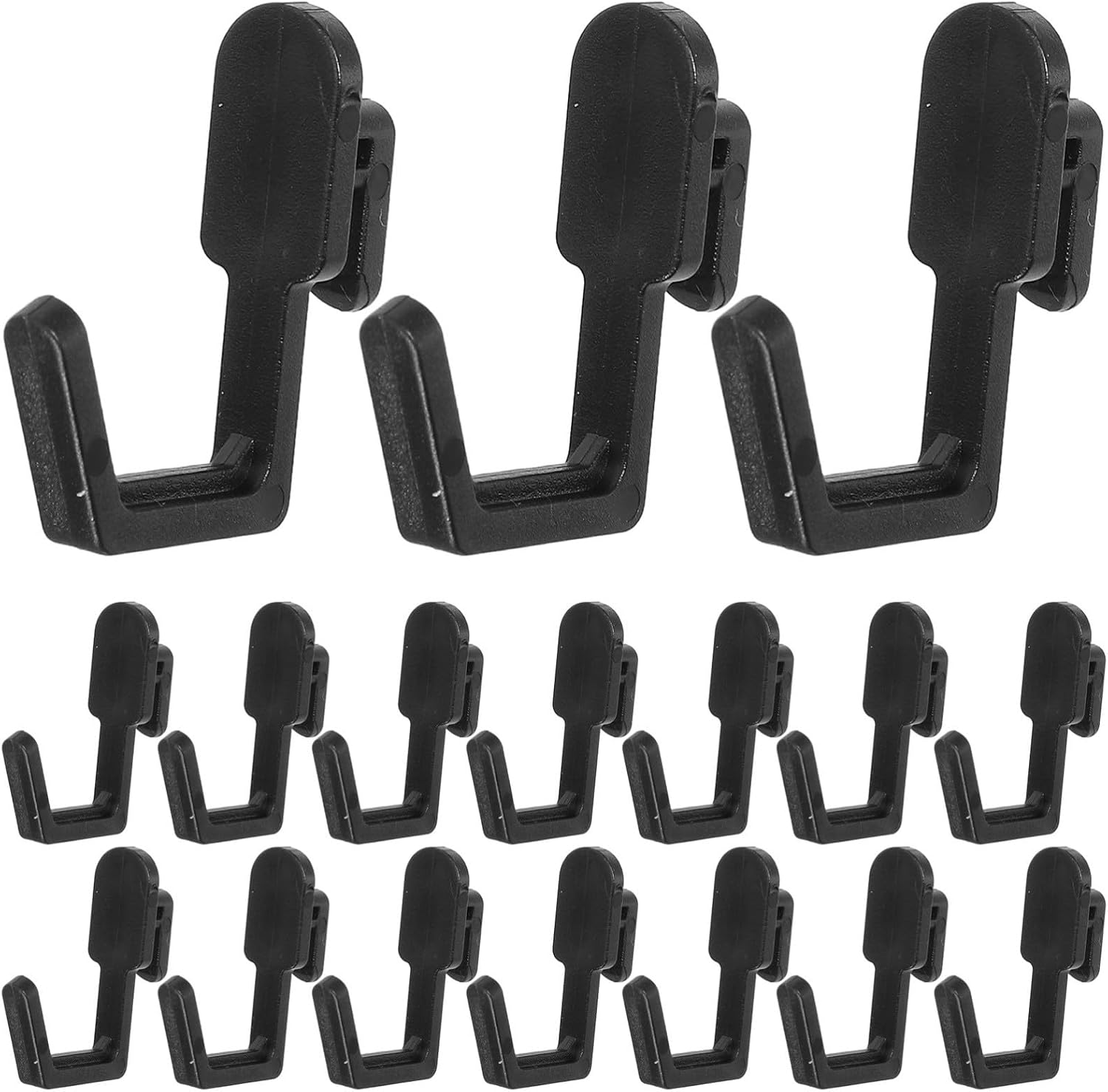 ULTECHNOVO 20pcs Black Pegboard Hooks for Tool Storage, Steel Pegboard Hangers with Moveable Design, Suitable for Kitchen, Garage, Workshop, and Office Organization