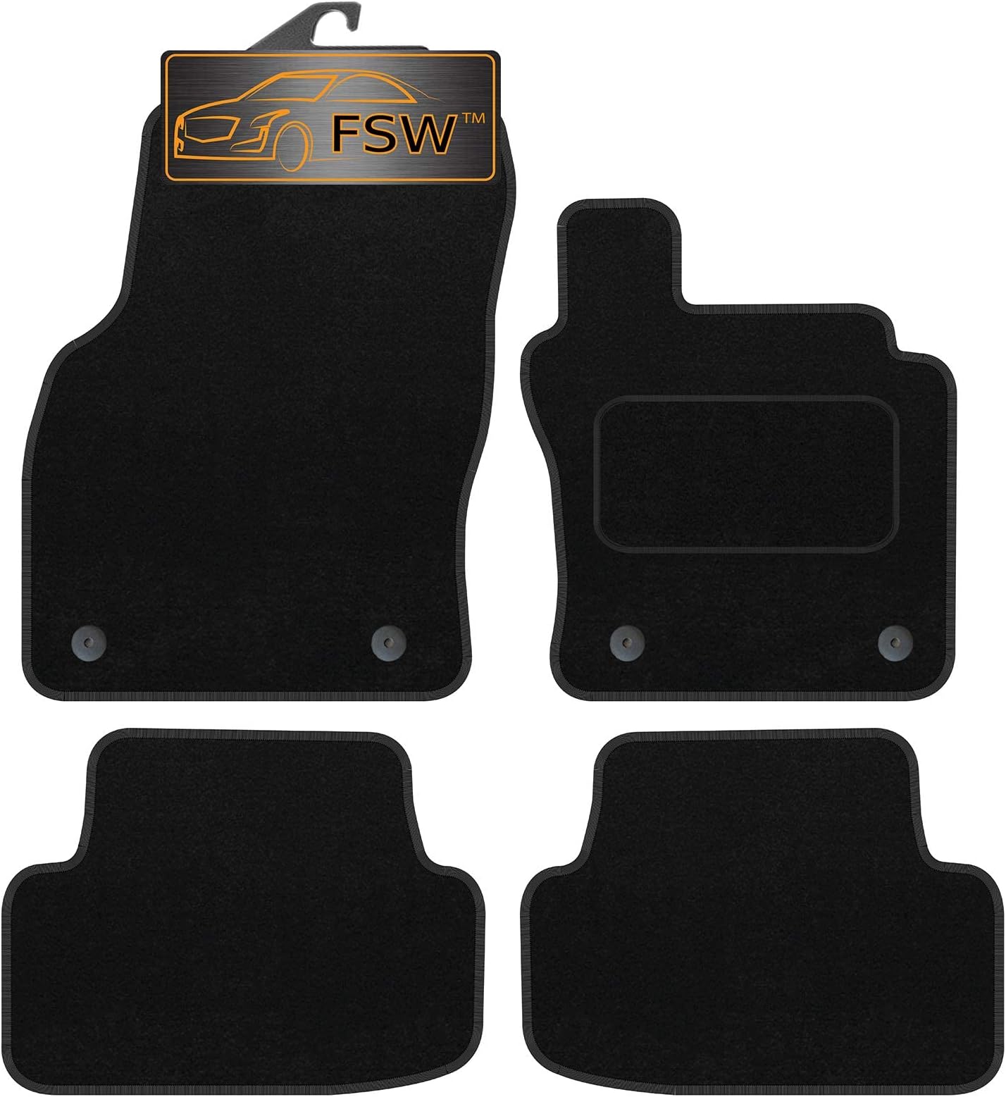 FSW Tailored Mats Fits VOLKSWAGEN Vw TRoc 2017 Onwards Black