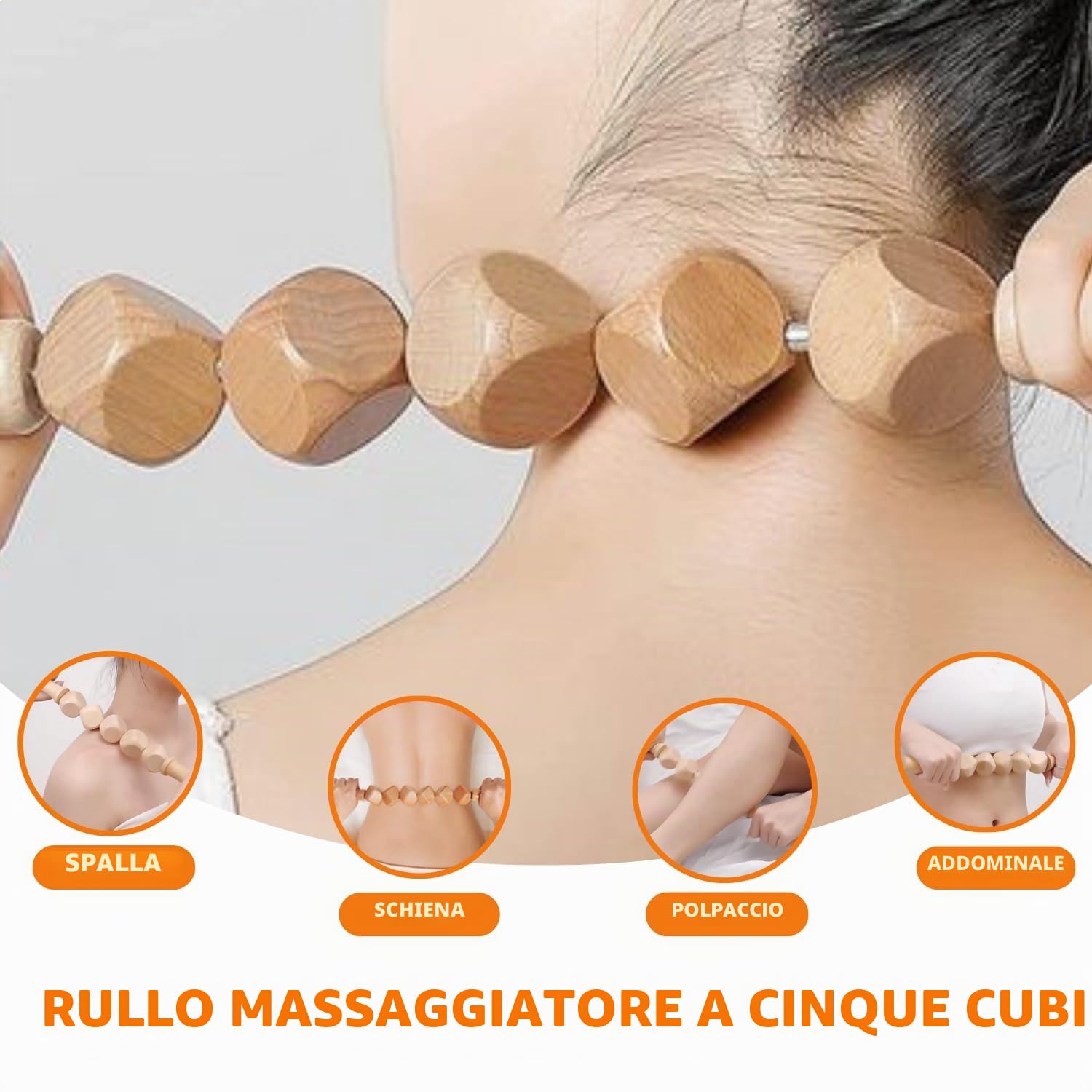 Strumenti per massaggi per terapia del legno per contouring e modellatura del corpo (5 pezzi), kit per maderoterapia con massaggiatore per drenaggio linfatico, strumenti per scolpire il