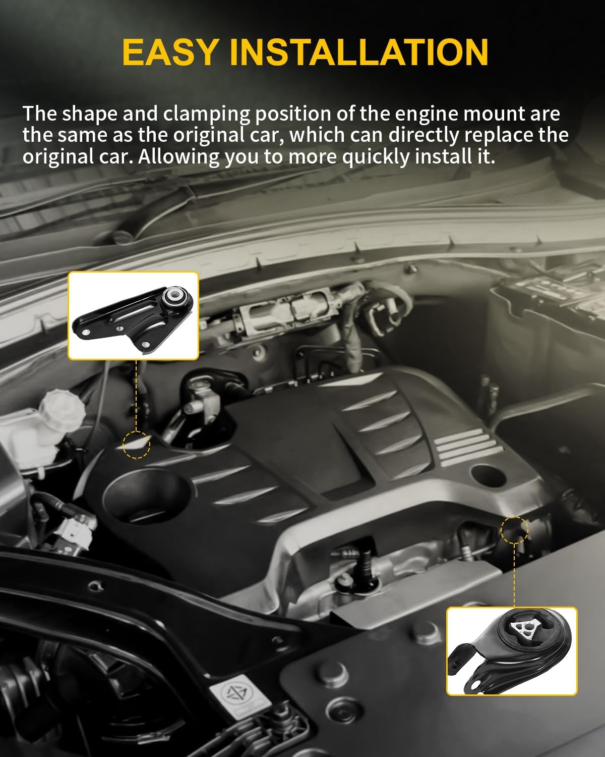 OCPTY Engine Motor Mount Transmission Mount and Torque Strut Mount Set Compatible for Mazda 2004 2005 2006 2007 2008 2009 2010 3 5 2.0L 2.3L # A4405 A4404 A5312 A4418 4PCS