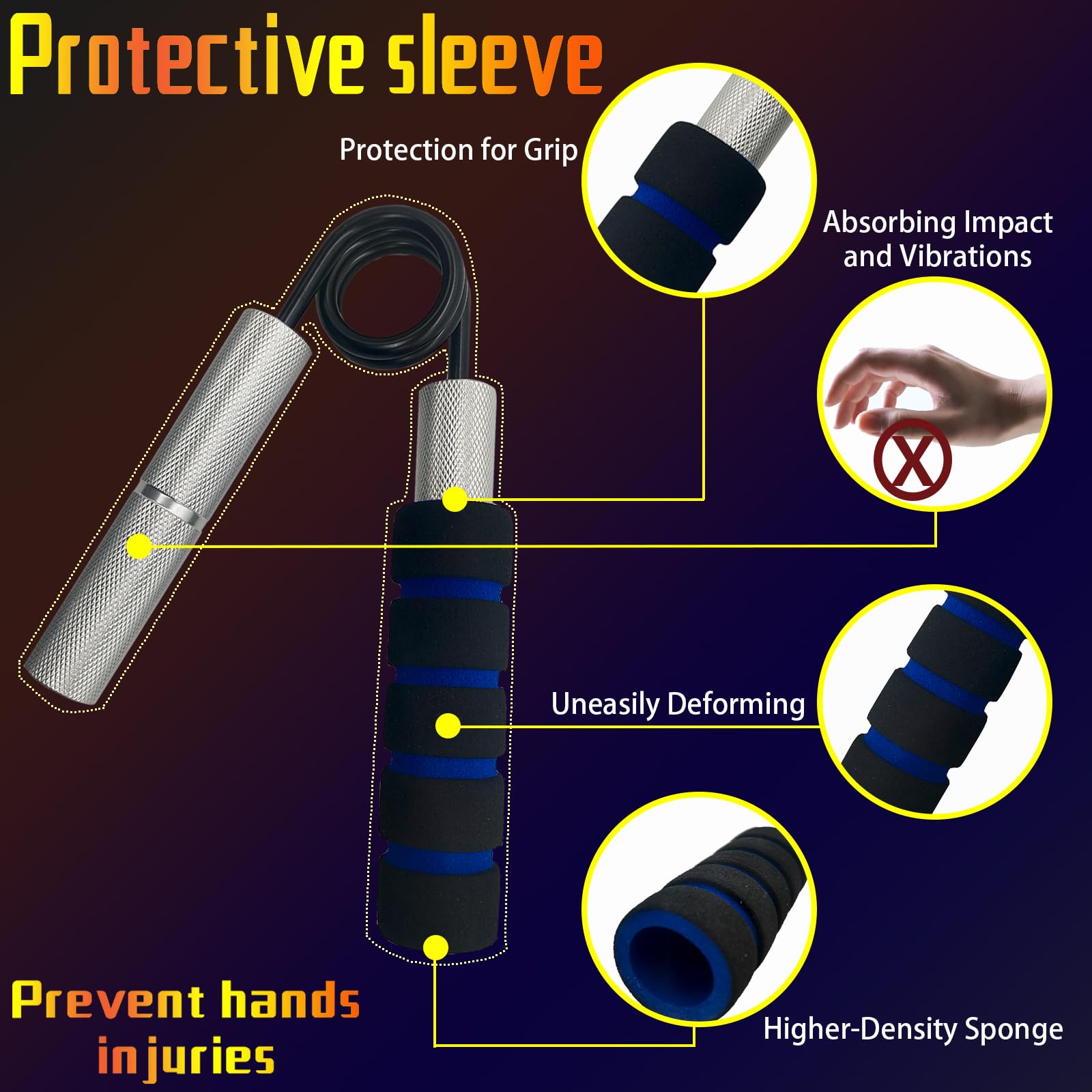 Grip Strength Trainer,50-300LB (6 Pack) Grip Strength Trainer Set,No Slip Grip Trainer,Hand Workout Squeezer Grip Strengthener,Home Gym Training,for Strength Training, Exercise, Injury Recovery