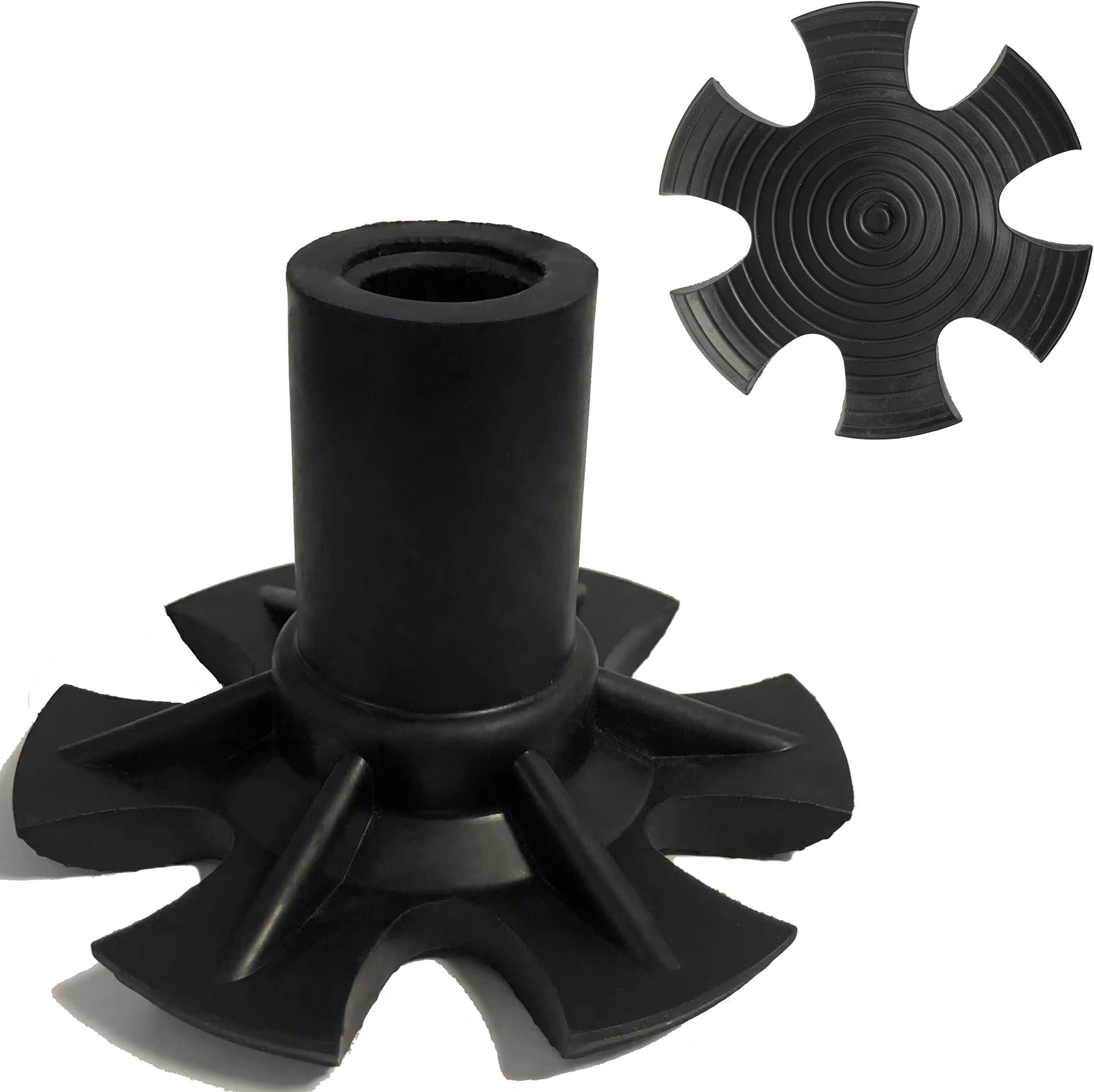 Rubber Cane Tip 19mm(3/4") Replacement Cane Tips Self Standing Heavy Duty Stable Six Point Non-Slip Cane Ferrule for Standard Walking Stick Accessory,Black