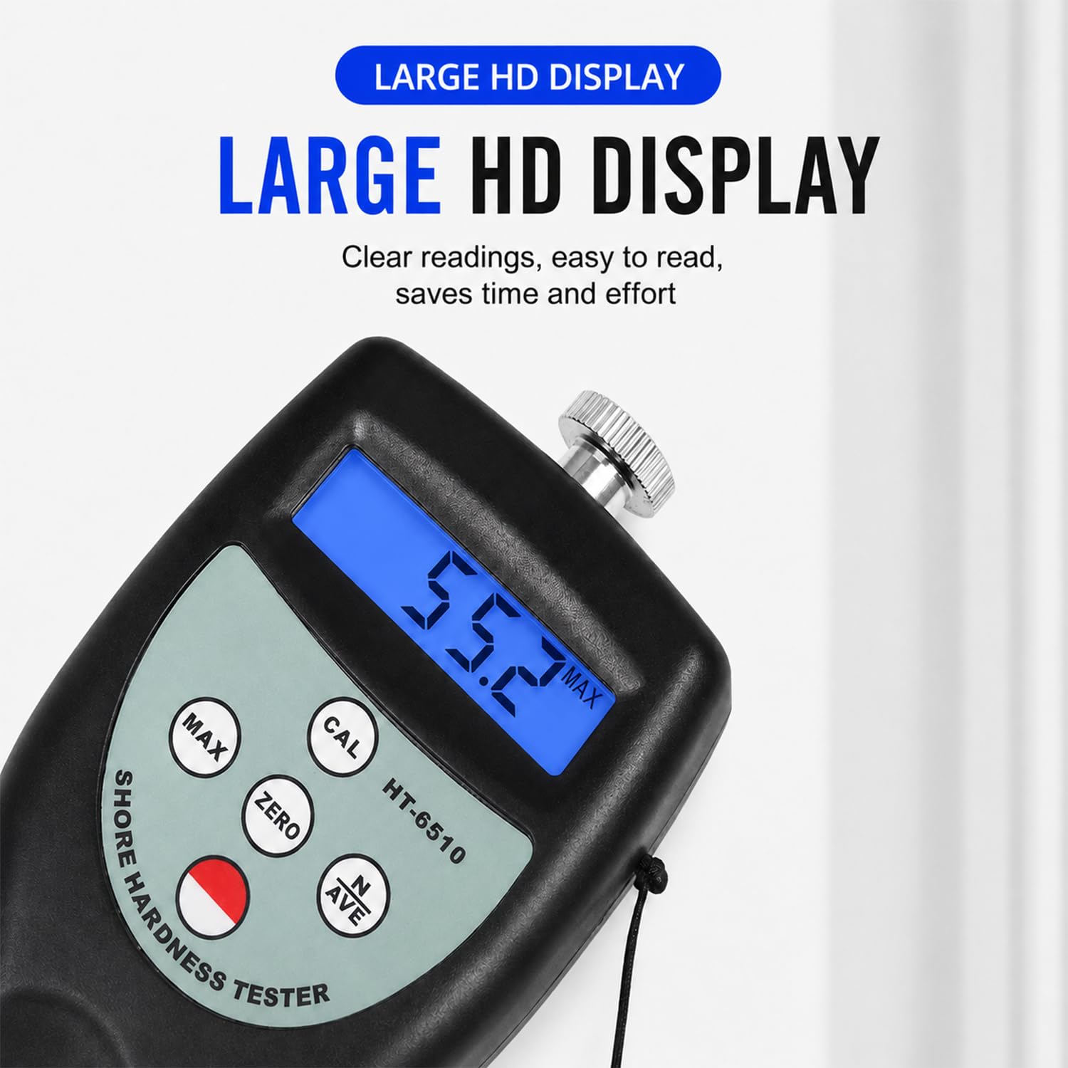 Durómetro Digital de Caucho para Uso en Exteriores | Durómetro Shore digital, pantalla 0~100HA, lecturas estables, para elastómeros, PVC, resina