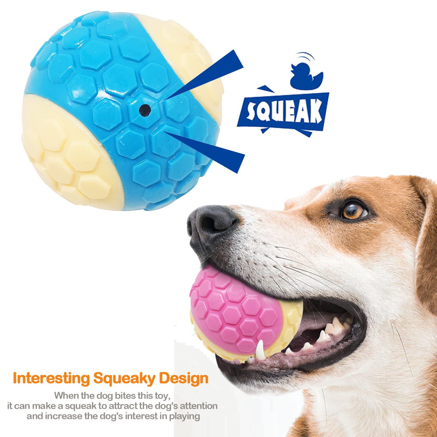 3 Palline Squeaky Per Cani - Gomma Indistruttibile Taglia M/L - Galleggianti - Colorate Casuali - Foto 9