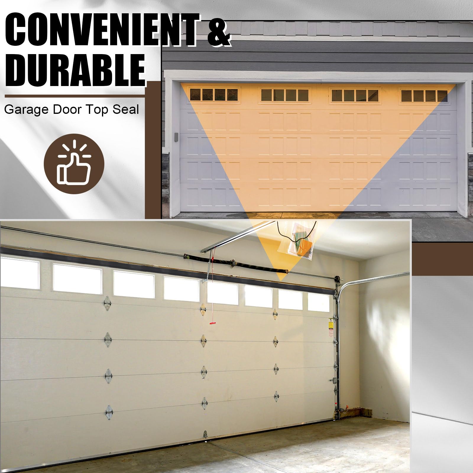 Snapklik.com : Pangda 36 Ft Garage Door Top And Side Seal PVC