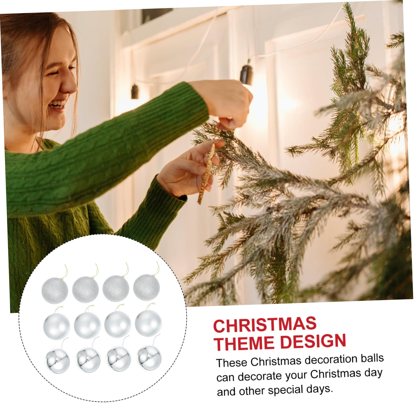 24stücke Weihnachtskugelanhänger Hängende Bälle Party Dekoration Kleine Weihnachtskugeln Als Schmuck Für Hängekugeln Und Festival-Dekoration