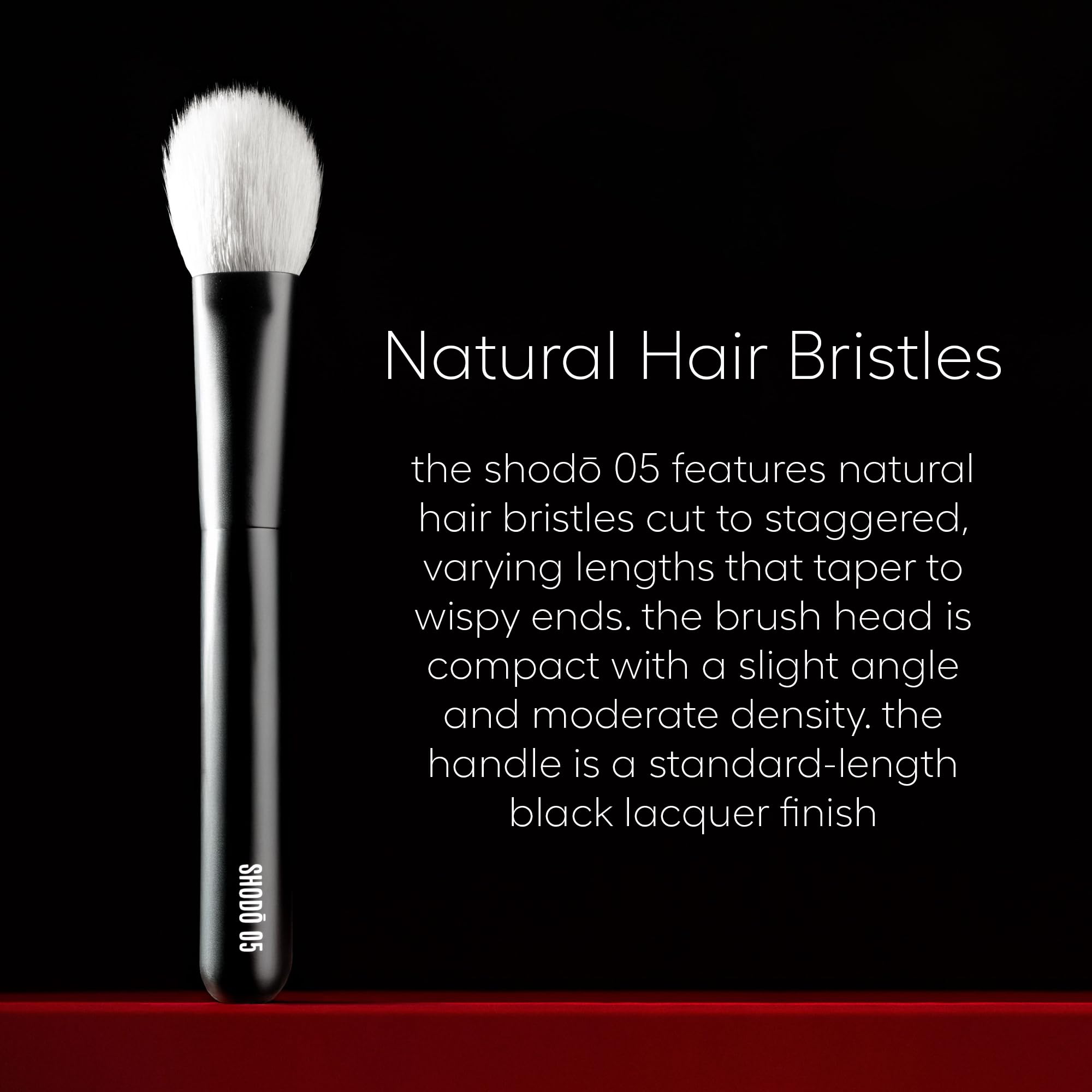 rephr Shodo 05 - Brocha de maquillaje sin maquillaje, pelo de cabra natural, ángulo para rubor, bronceador, resaltado y polvo fijador, acabado difuso similar a la piel, hecho a mano en Kumano, Japón