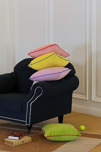 Miniatura 6 de Funda de almohada decorativa moderna de terciopelo multicolor de 18 x 18 pulgadas, 17.7 x 17.7 in (uva verde)