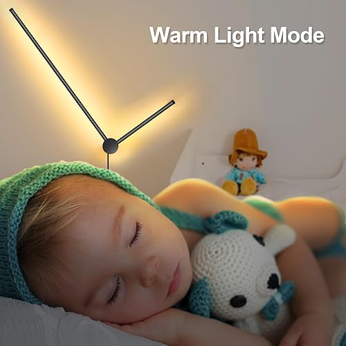 Miniatura 8 de Juego de dos apliques de pared LED RGB con control remoto, 15 modos de color, atenuación, rotación de 180, apliques de pared negros enchufables con