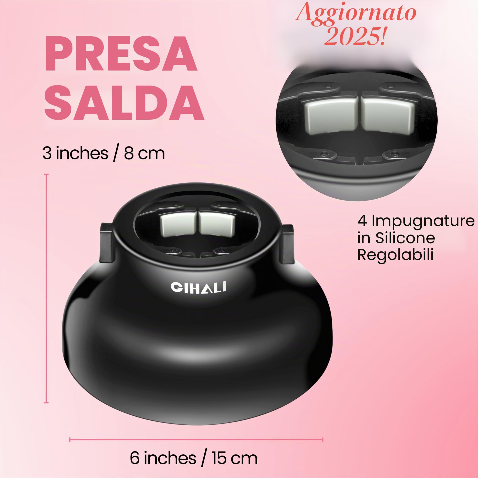 universale dei capelli diffusore forte holding" adattabile per asciugacapelli con da 4,4 cm a 6,6 cm per ricci o capelli mossi, Diffusore per capelli ricci, phon, compatibile (Nero)