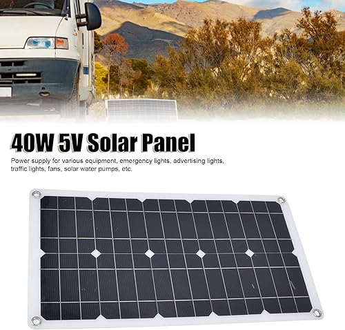 Miniatura 6 de Panel solar IP65 de 40 W, placa de carga de emergencia USB de 5 V 3 A con tasa de conversión de 23 a 24 %, sin función de almacenamiento de energía,