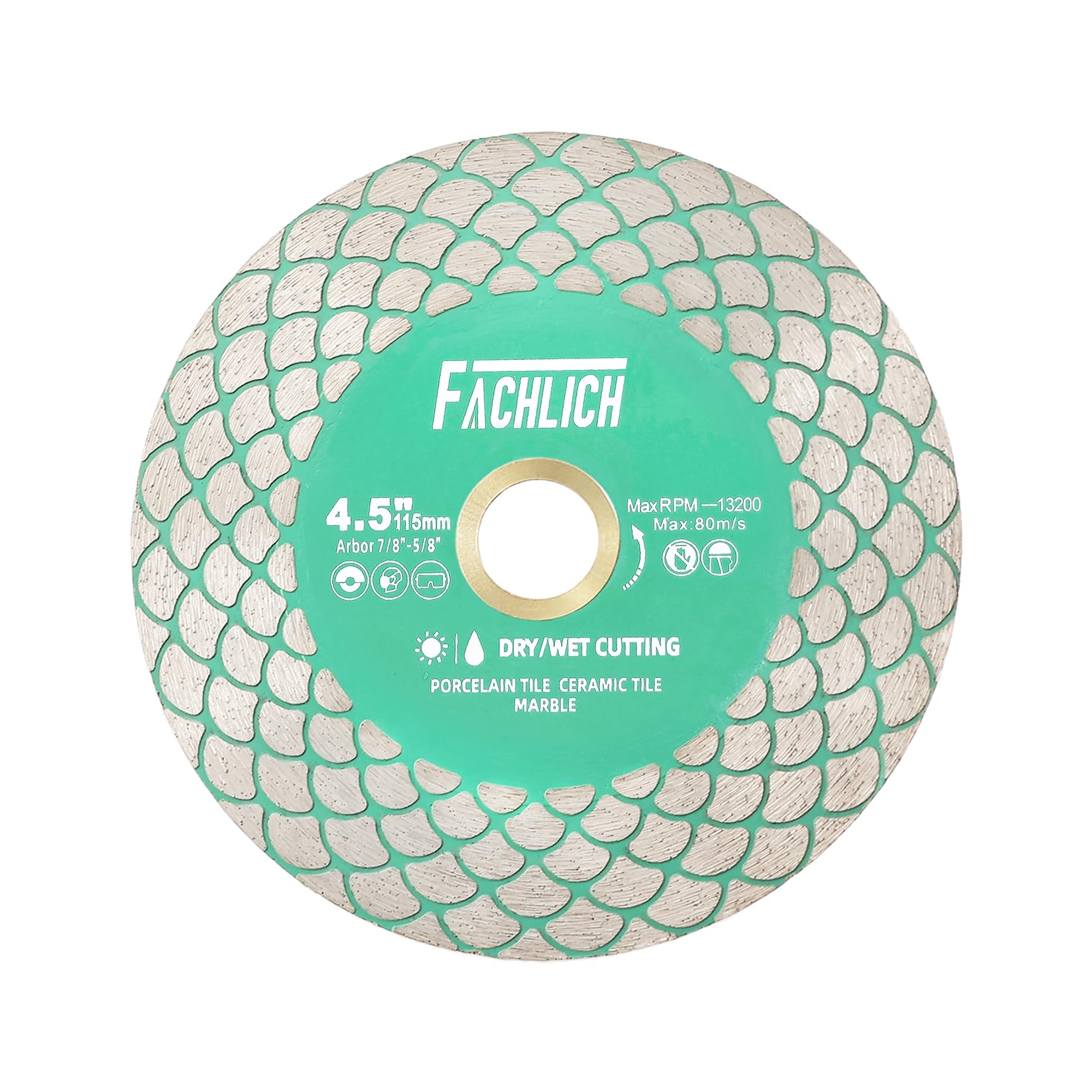 FACHLICH Diamond Tile Saw Blade 4-1/2" 115mm Cut Off Wheel for Cutting and Grinding Porcelain Ceramic Tile Marble Artificial Stone