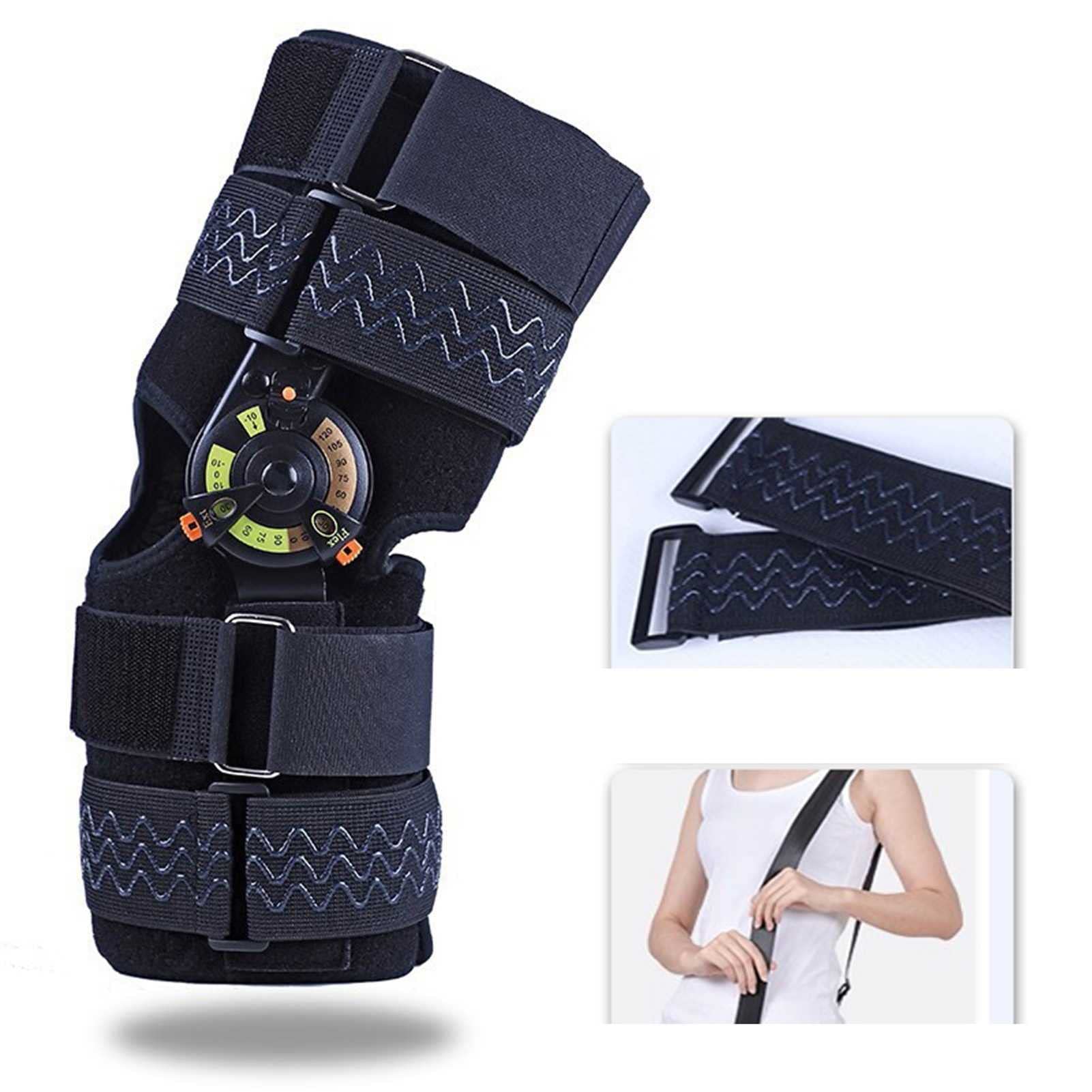 Rodillera de fijación de Rodilla, Rodillera de rehabilitación para Fractura de Rodilla, ligamento de menisco, Esfera Ajustable y extraíble para Asistencia en la Vida Diaria