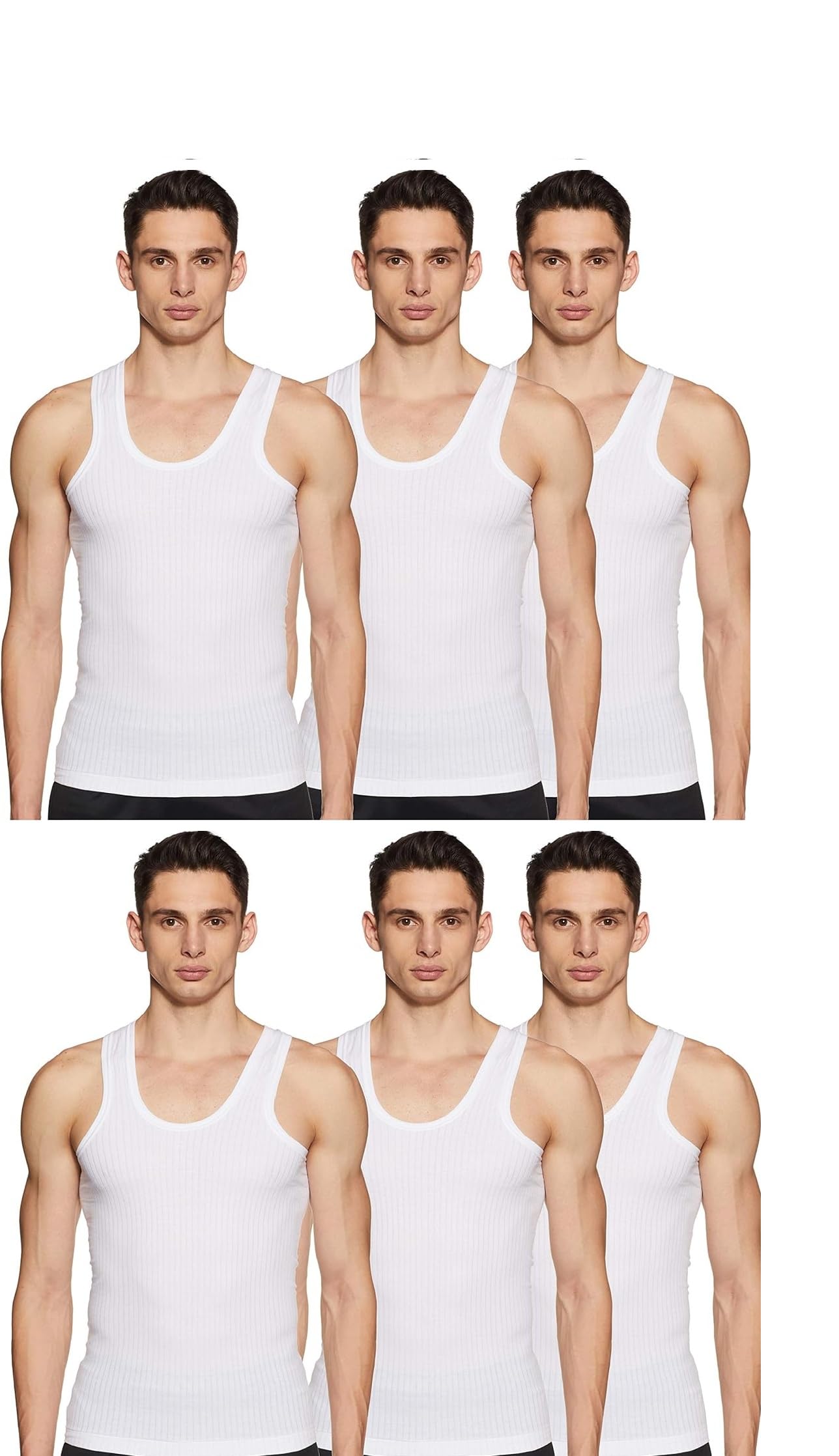 hivata Lining Vest Men & Boys in Cotton Sleeveless Vest/Baniyan Modern Regular Fit Solid Inner wear Sando in White Color (Pack of 6)-picture-48