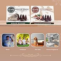 Vista 172 de TRUMIRI Incense Cones - Combo Pack of 20 Cone Incense - 10 Nag Champa + 10 Palo Santo - Insence Cones - Incense Cones Scented - Cone Incense Scents