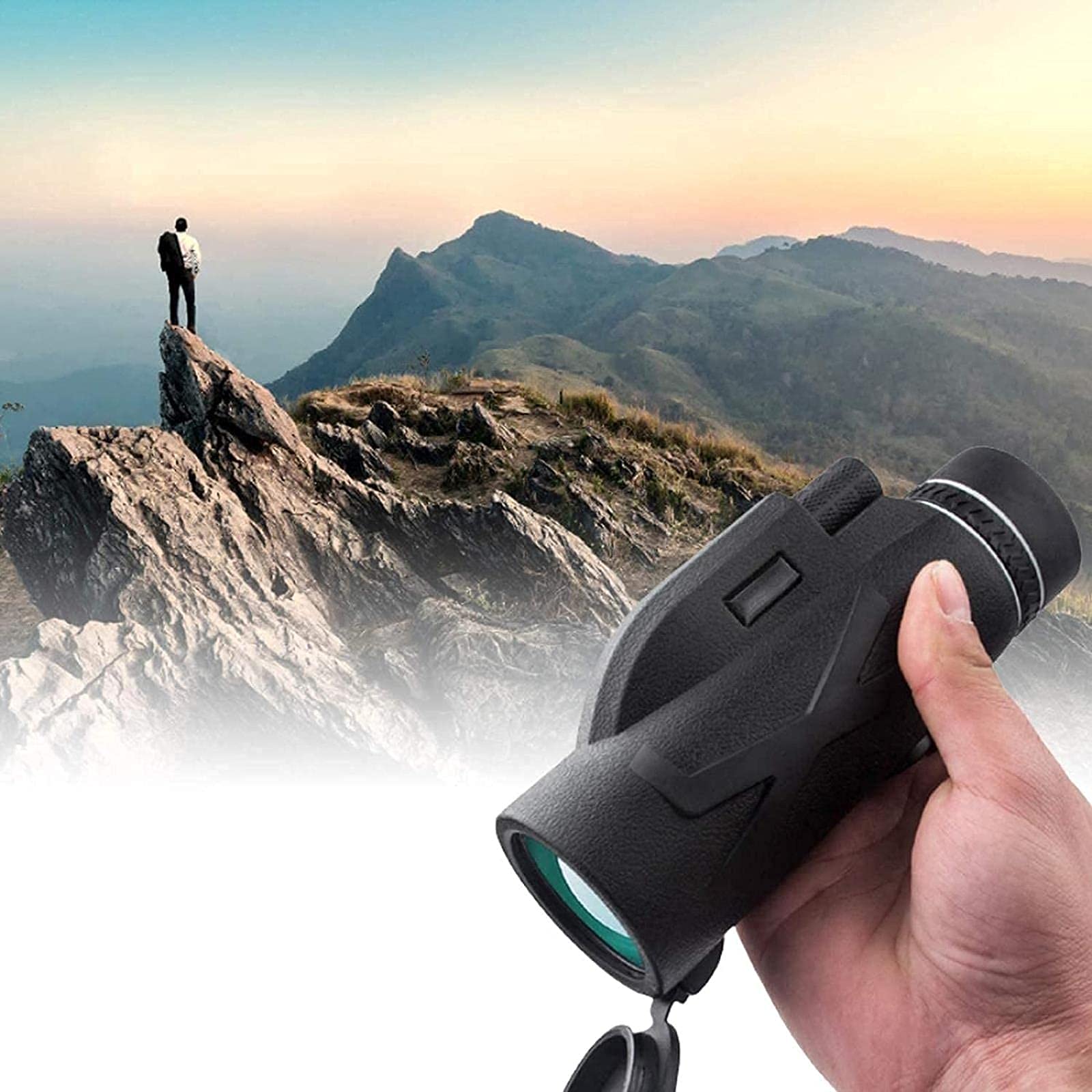 Telescopio Monocular HD Profesional 80x100 BAK4 Super Telescopio Zoom Monocular Telescopio portátil con Soporte para teléfono Inteligente y