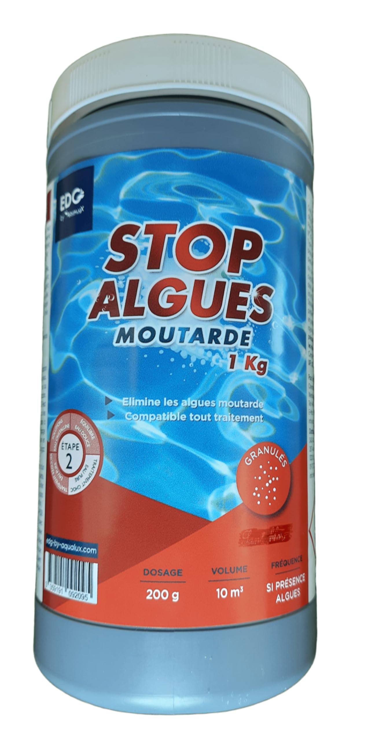 Stop Algues Moutarde Piscine - Chloration Ultra Choc - Poudre - Boîte - 1 kg