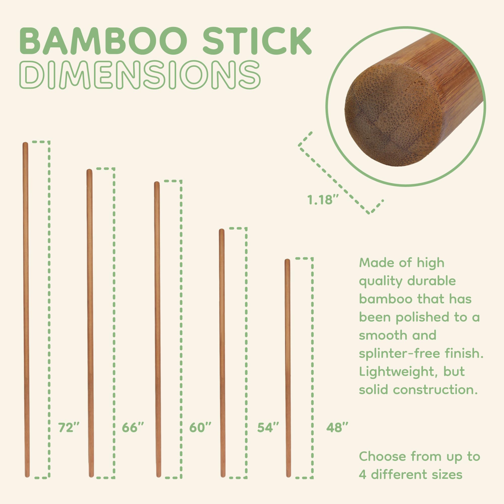 BambooMN Sturdy Bamboo Stick for Fitness, Yoga, Physical Rehabilitation. 1