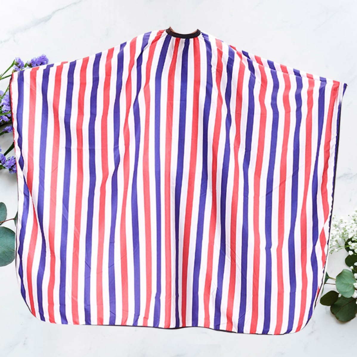 Striped Waterproof Haircut Cape Professional Barber Gown | Quick-dry Fabric, Easy-clean Surface, Salon and Home Use, Unisex Fit, Protects Clothing during Dye or Perm