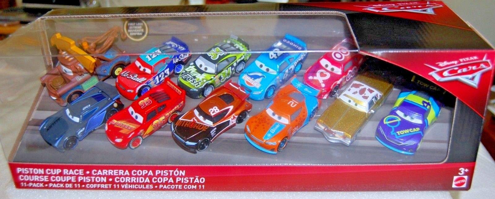 Action y Cars Piston Cup Race 11 Cars 1:55 Scale McQueen,Tex , Tim