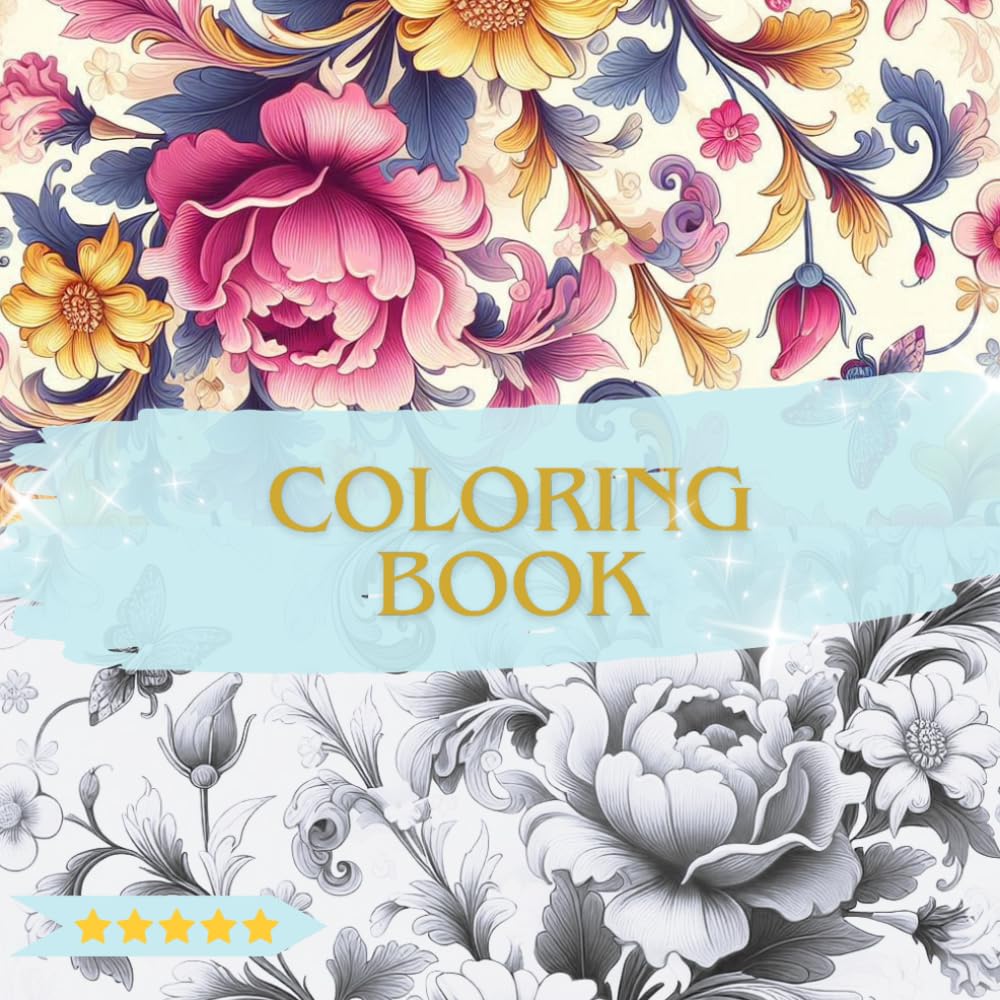 Coloring book for kids and adults. Drawing for relaxation and pleasure. Flowers, birds, wonderful garden.