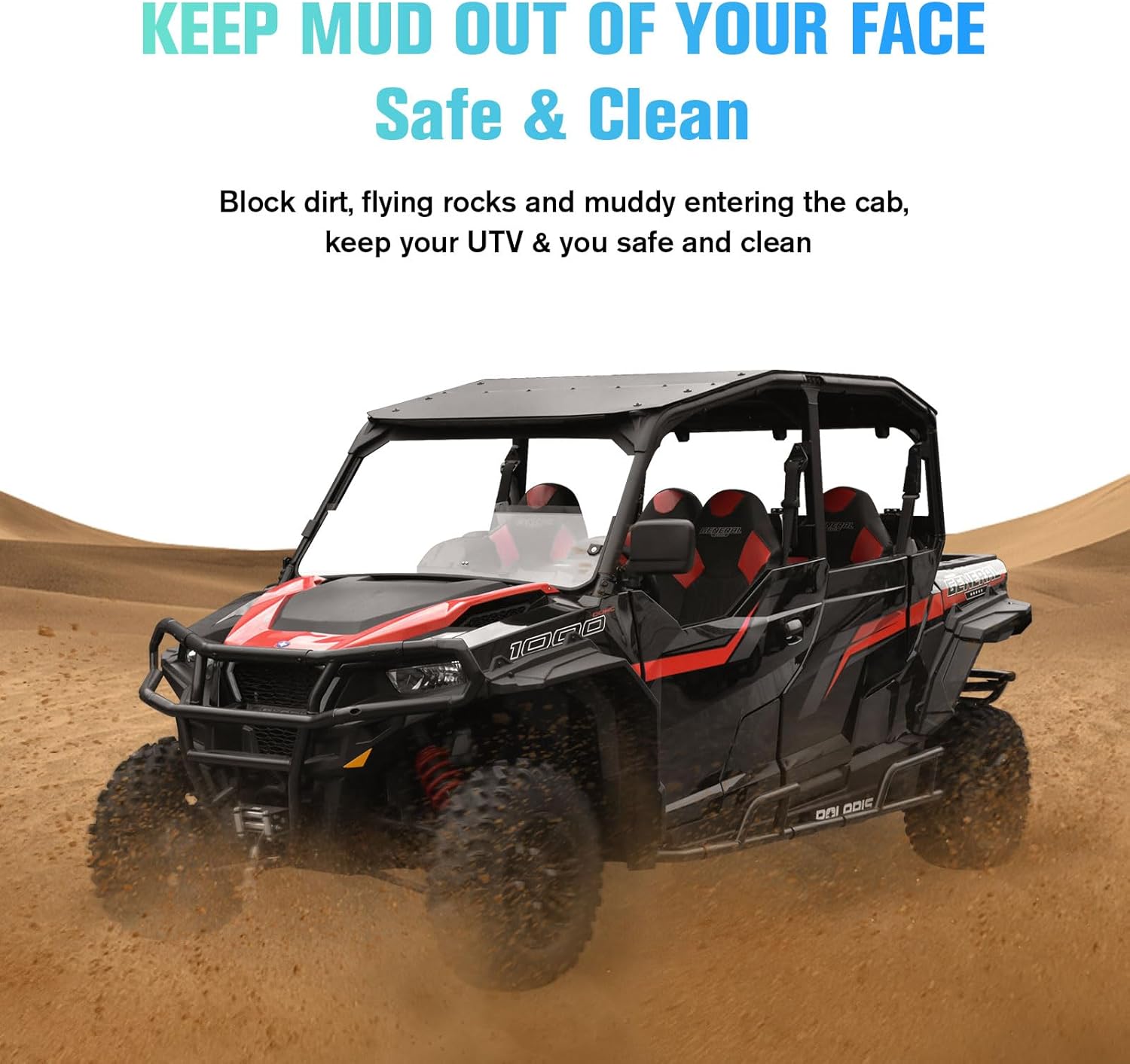 UTV XL Fender Flares for Polaris General 1000/4 1000 16-23, Front & Rear Mud Flaps Guards Kit Compatible for Polaris General 1000/4 1000 2016-2023 Accessories, Replace #2884220