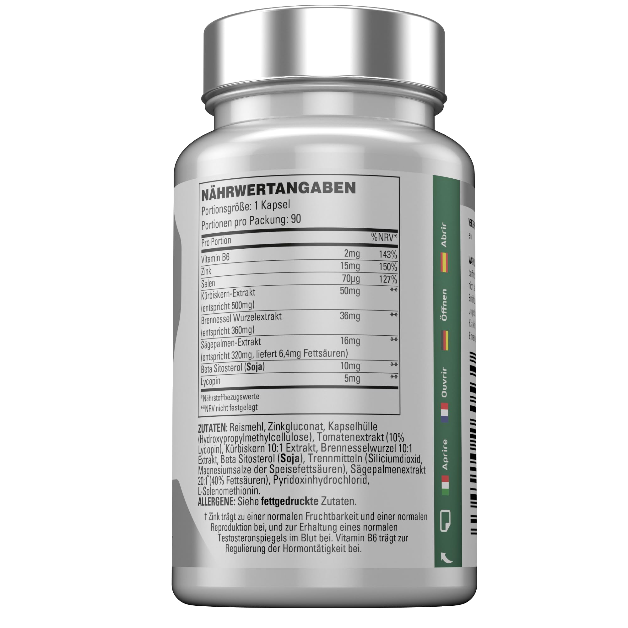 Prostate Pro – Prostata-Komplex-Kapseln mit Sägepalmenextrakt (Saw Palmetto), Brennnessel, Beta-Sitosterol & Lycopin – 90 vegane Kapseln für umfassende Prostata-Unterstützung
