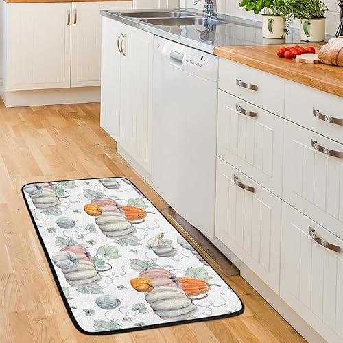 Miniatura 6 de Tapete de cocina de otoño de Acción de Gracias, tapete acolchado de espuma, cómodo, tapete de piso, acuarela, otoño, calabazas, tapete