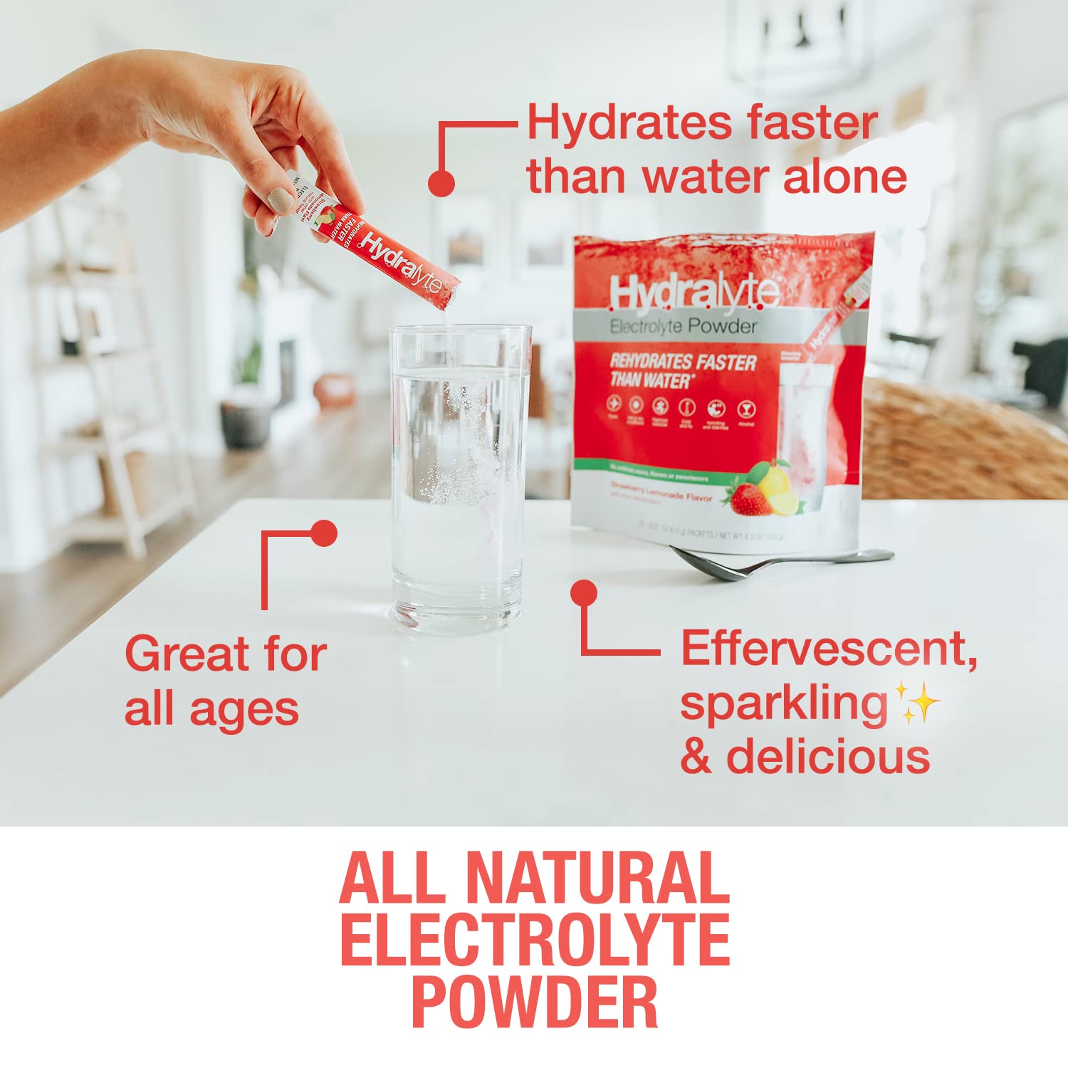 Buy Hydralyte Electrolyte Powder Packets Strawberry Lemonade