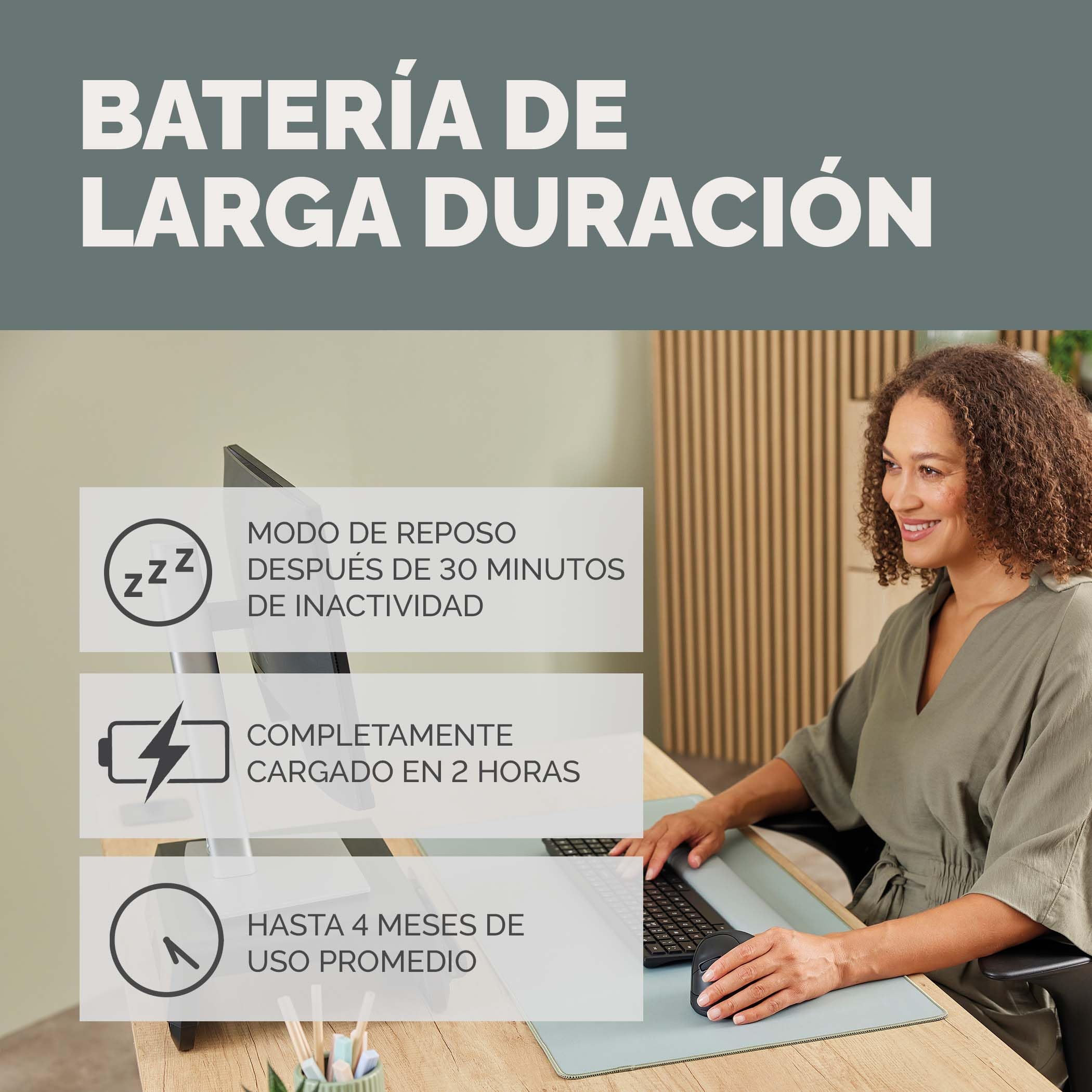 Fellowes Ratón Vertical Ergonómico Breyta Plus Mediano para Zurdos – Bluetooth inalámbrico, dongle inalámbrico o Cable, Contenido Reciclado, protección antimicrobiana Microban, batería Recargable