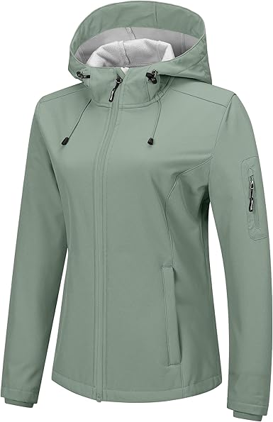 G Gradual Veste Softshell Doublée En Polaire Pour Femme, Coupe-vent, Chaude, Légère, Imperméable à Capuche