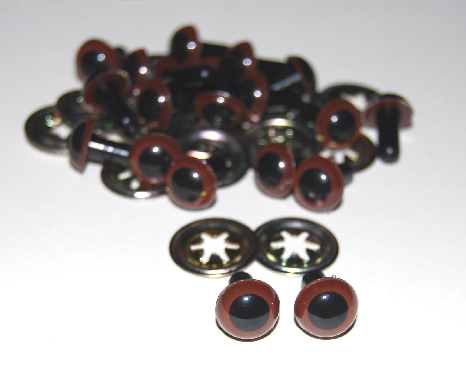 celloexpress 24mm Brown Crystal Eyes with Metal Backs - Safety Eyes for Soft Toy Teddy Bear Animal Making (Pack of 10 Pairs) — image 1