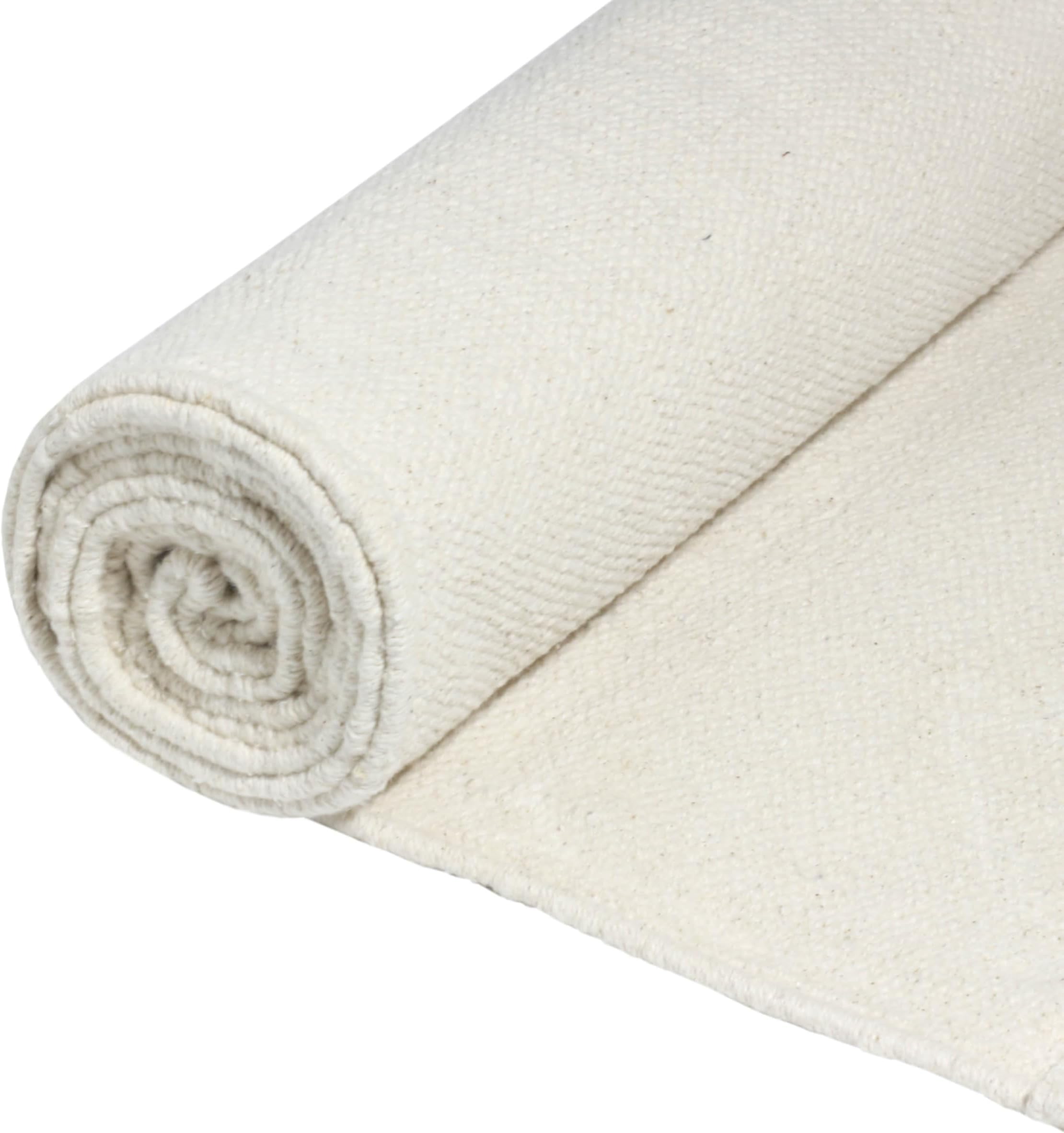 Live Well 360 Handmade Organic Cotton Yoga Mat - Non-Toxic, Chemical-free and All Natural Cloth Yoga Mat - Exercise, Workout, & Fitness Rug - Woven Material - Absorbent & Washable - 78" x 27"