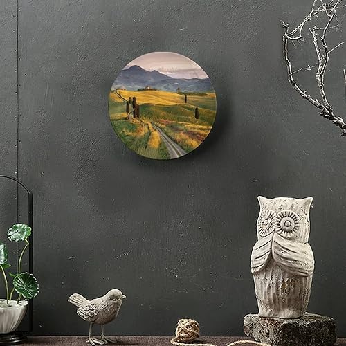 Miniatura 3 de Toscana Italia - Plato decorativo de cerámica, plato decorativo liso amarillo con soporte, adorno de cerámica utilizado para exhibir cocina,