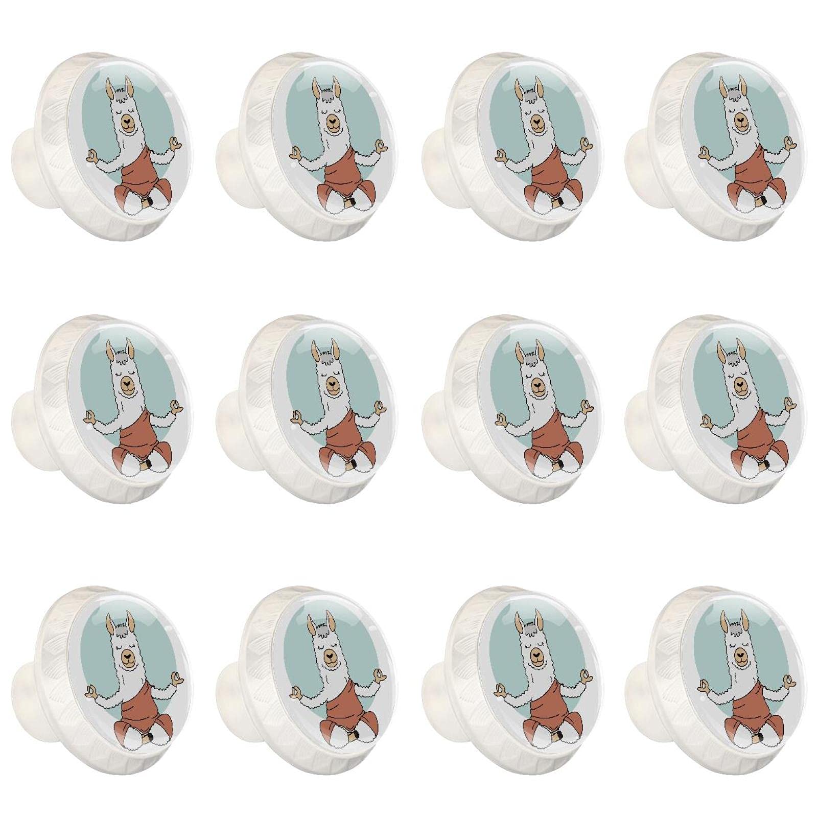 Boutons d'armoires de cuisine ronds alpaga yoga : lot de 12 poignées de tiroir