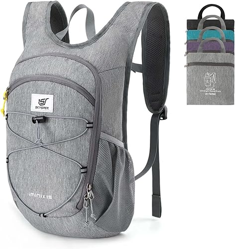 SKYSPER Mochila de senderismo plegable de 15L20L, mochila de viaje plegable ligera con correa para el pecho, paquete plegable pequeño para caminar