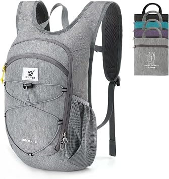 SKYSPER 15L Hiking Backpack Lightweight Foldable Daypack with Chest Strap Small Travel Rucksack for Women Men Packable Folding Bagpack for Travelling