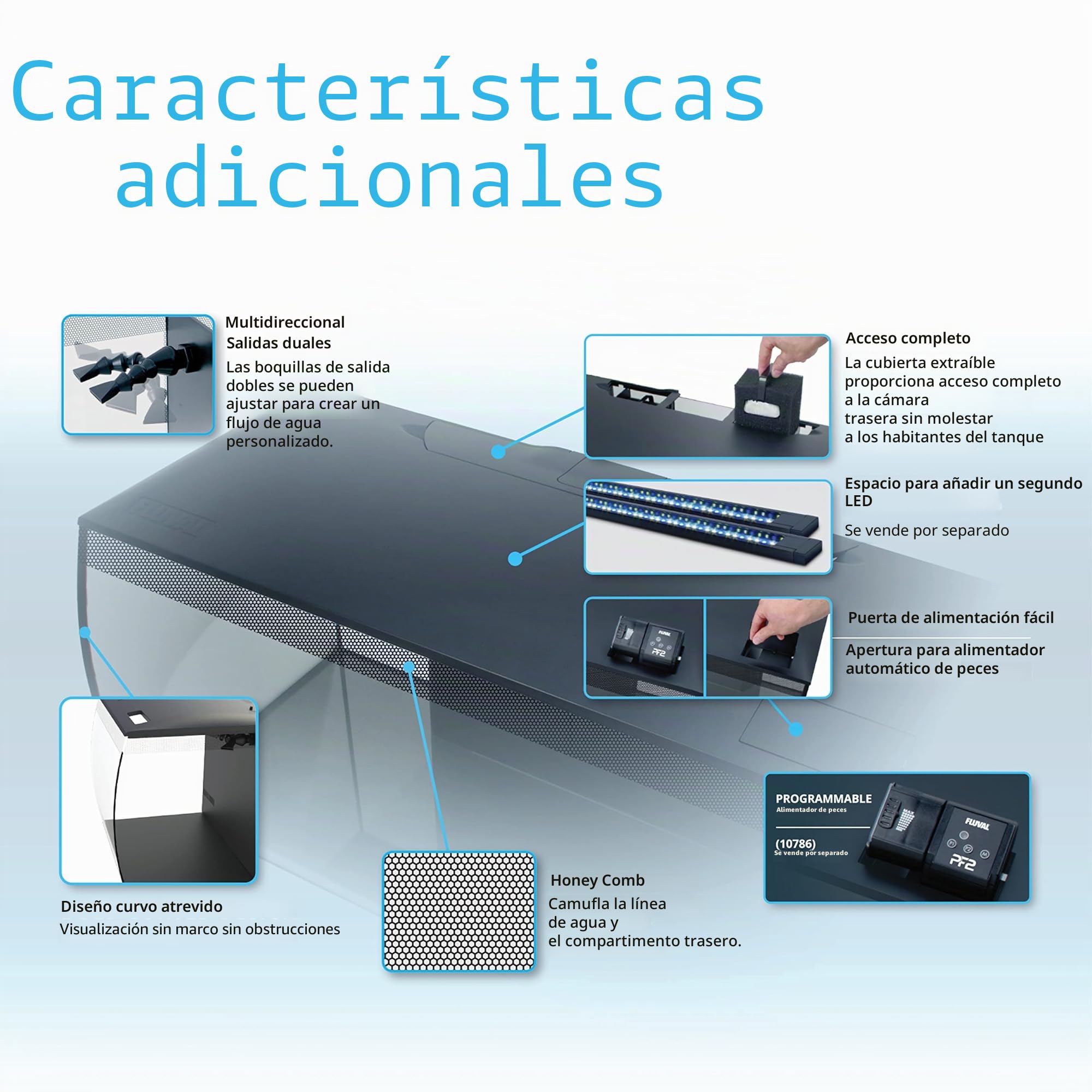 Fluval Acuarios de Vidrio, 1 Unidad 4000 g, NEGRO