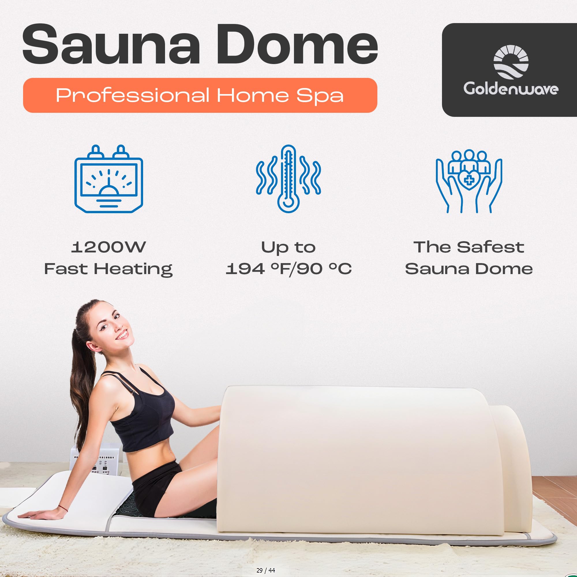 Amazon.com : Golden Wave Far Infrared Sauna Dome - 1300W Personal