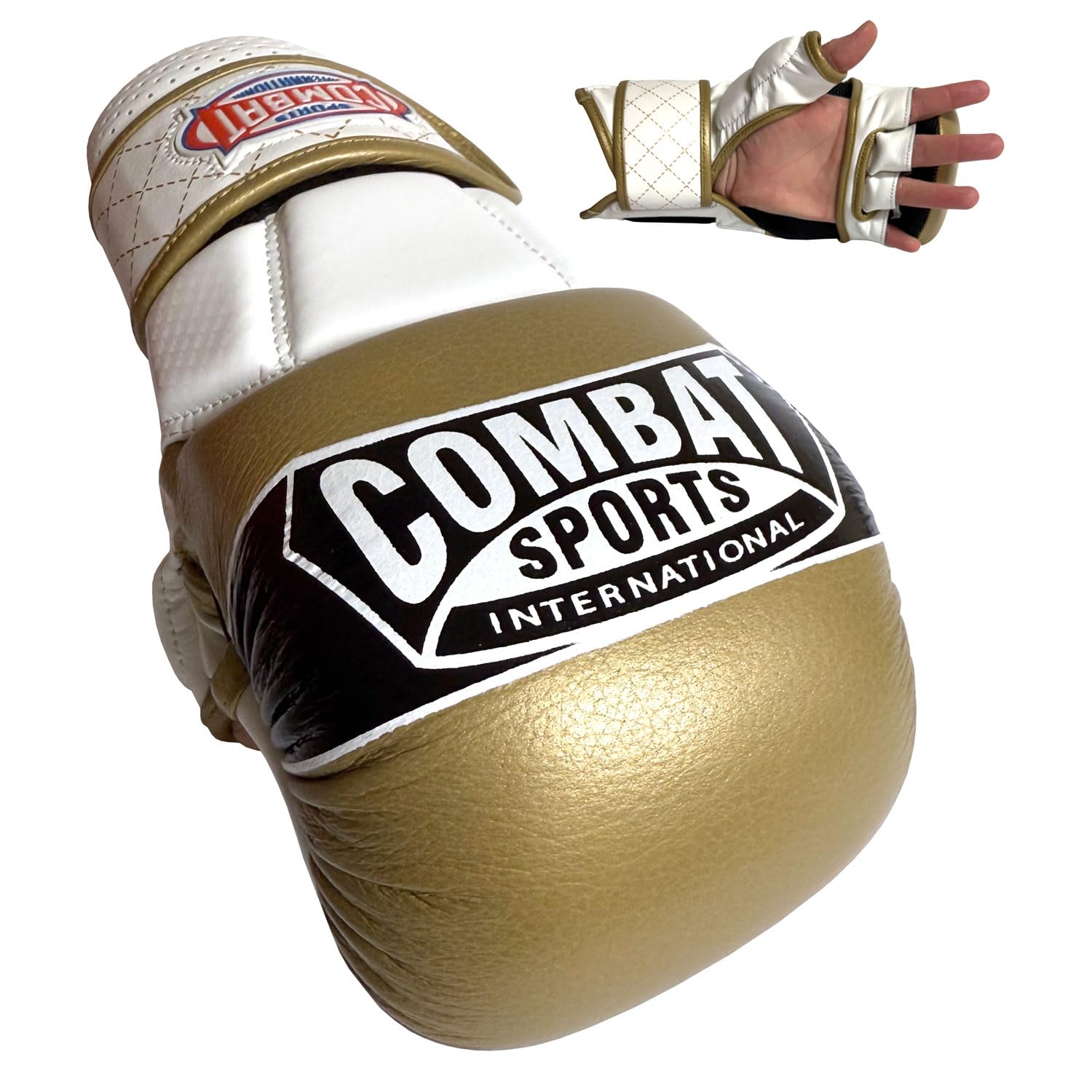 Combat Sports Max Strike MMA Training Gloves, Open Palm Fingerless Gloves for MMA, Muay Thai, and Kickboxing