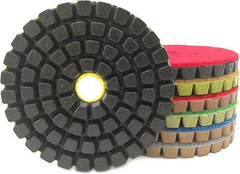 HEAGER Grinding Discs,Grinding Wheel,Angle Grinder, 7PCS/Set 4 Inch Diamond Concrete Polishing Pads Thick 8mm Floor Renew Sanding Discs Repairing for Concrete Floor500